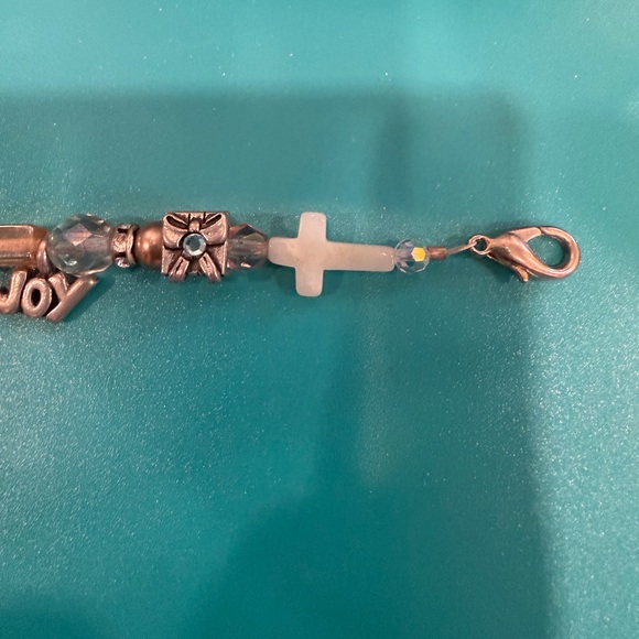 Pandora Angel Silver and Teal Charm Bracelet